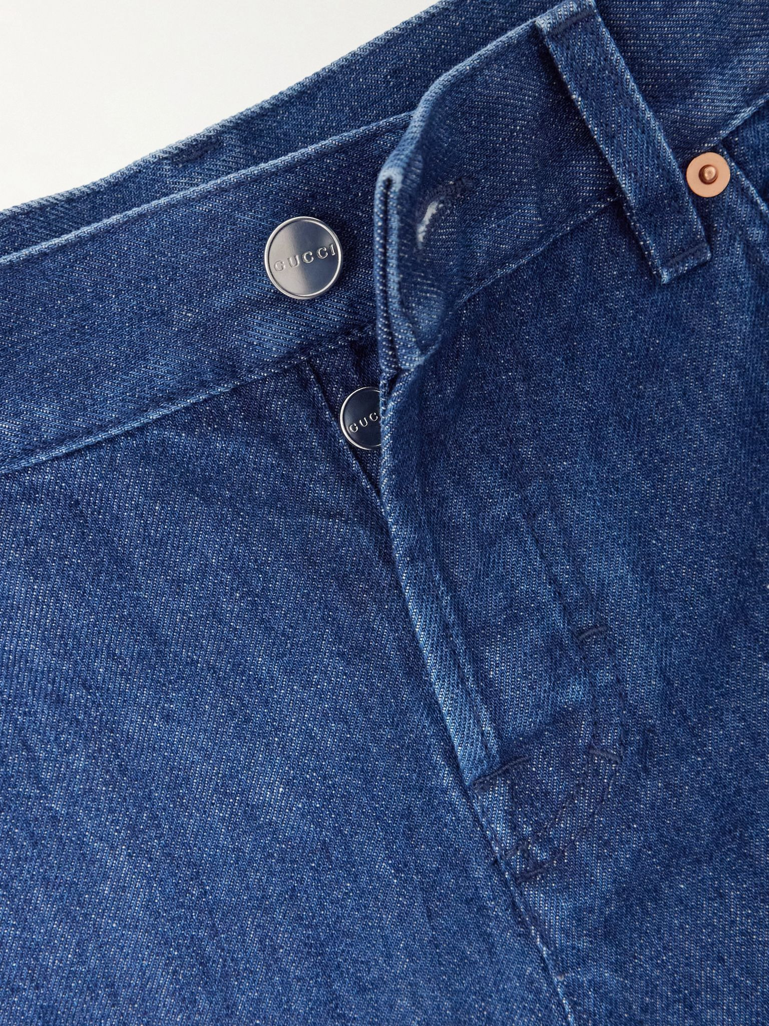 Cropped mid-rise straight-leg jeans Royal blue - 5