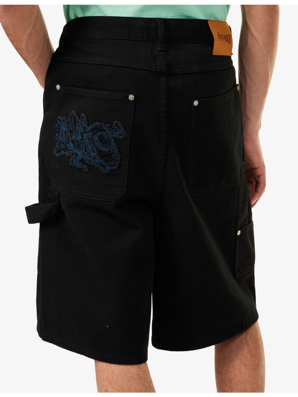 Painter Embroidered Denim Shorts - 5