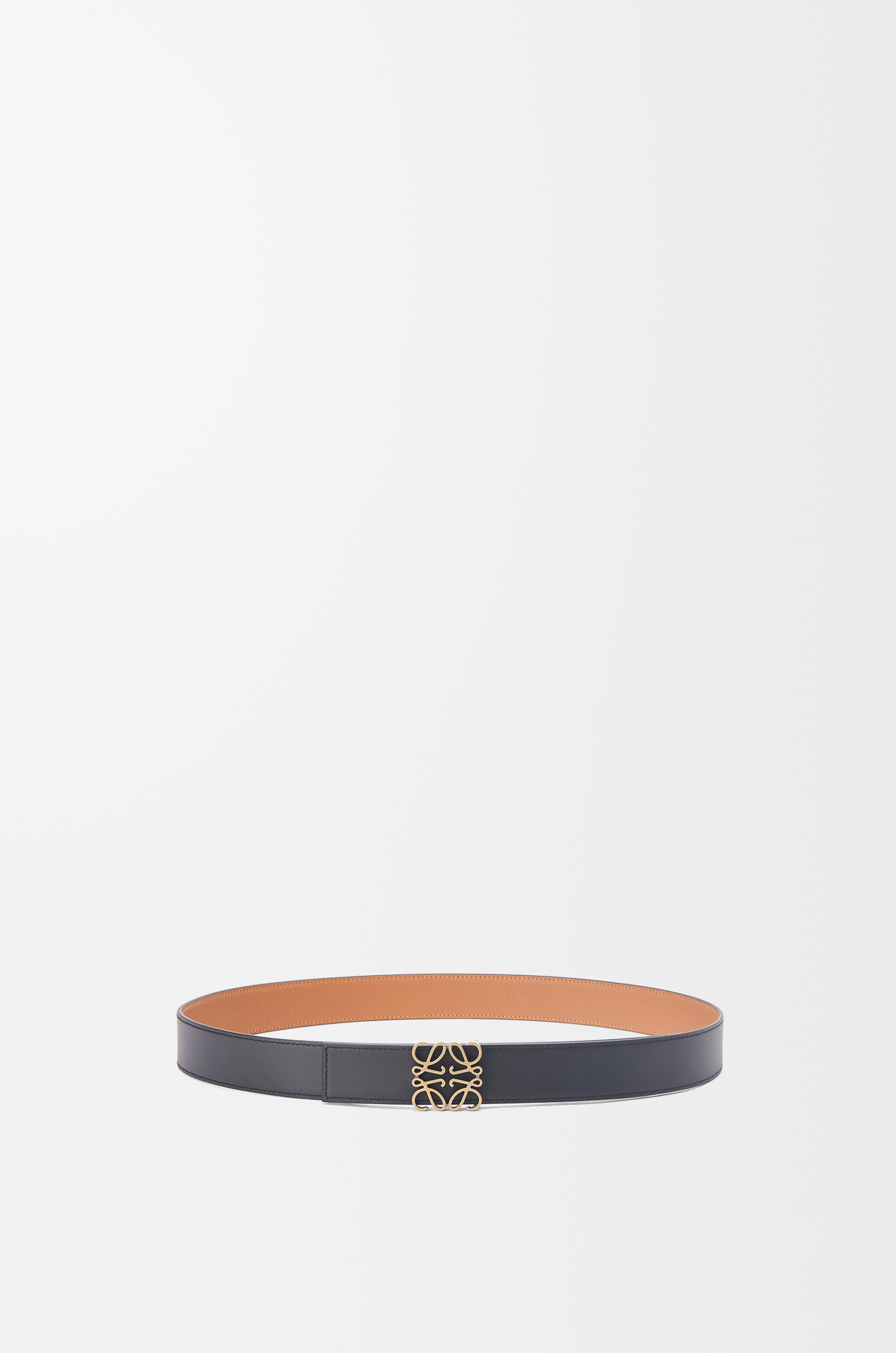 Reversible Anagram belt in soft grained calfskin and smooth calfskin - 3