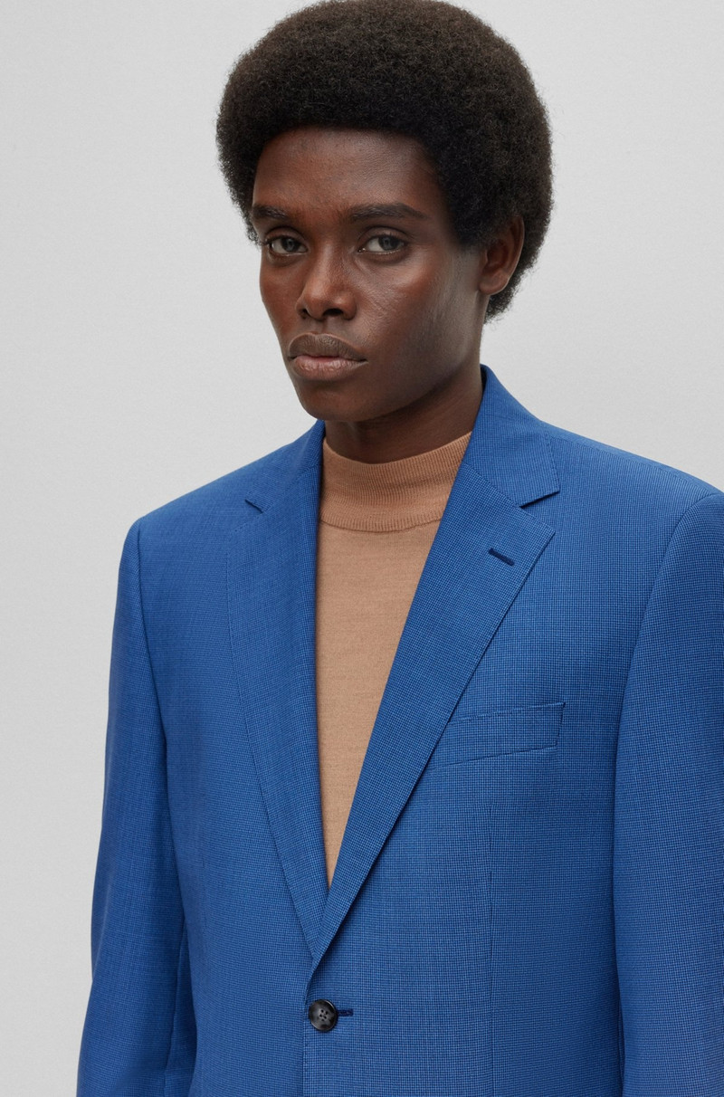 REGULAR-FIT SUIT IN MICRO-PATTERNED VIRGIN WOOL 5