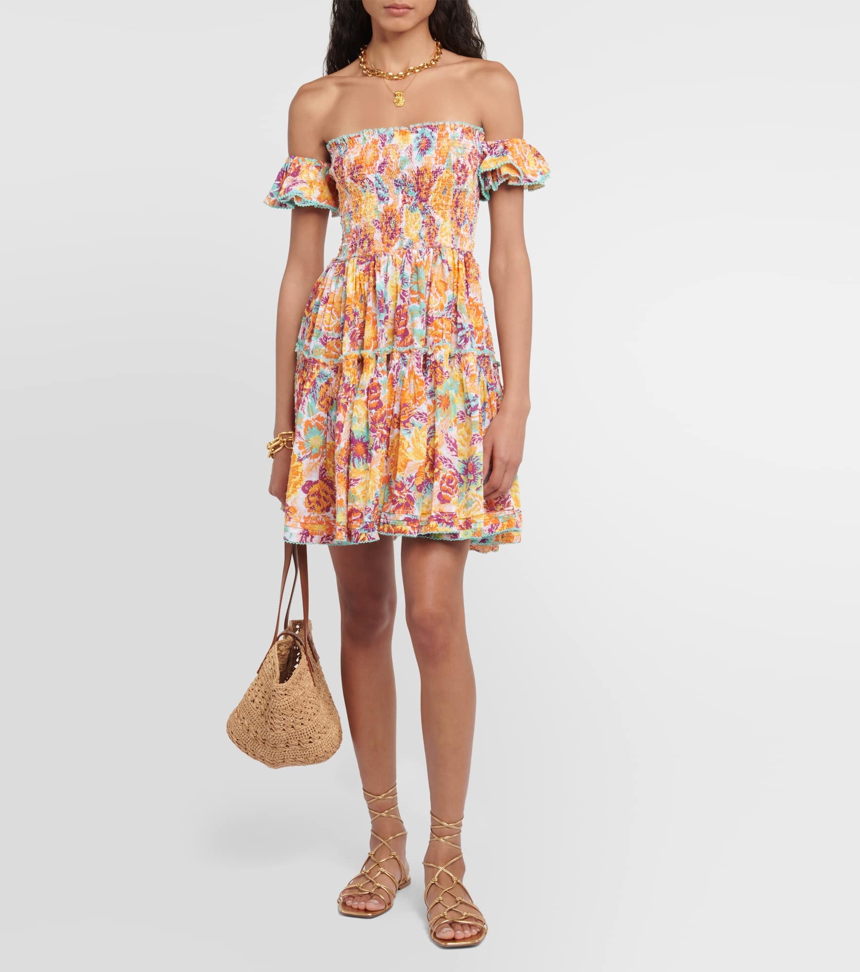 Aurora floral cotton minidress - 2
