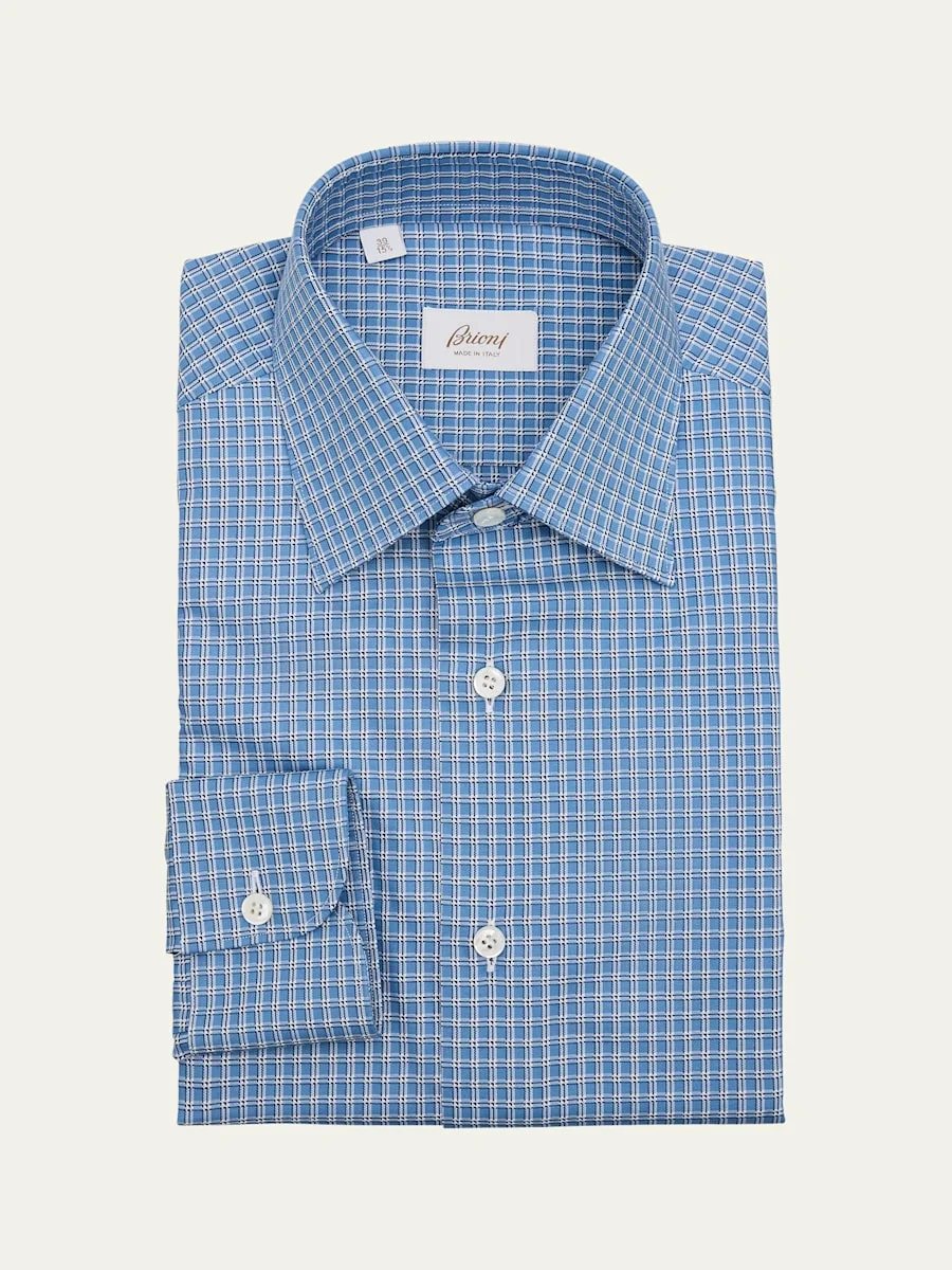 Men's Cotton Graph Check Dress Shirt - 1