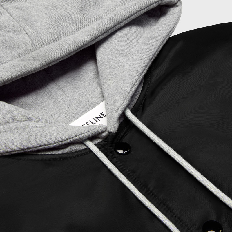 oversized hooded teddy jacket in nylon 3