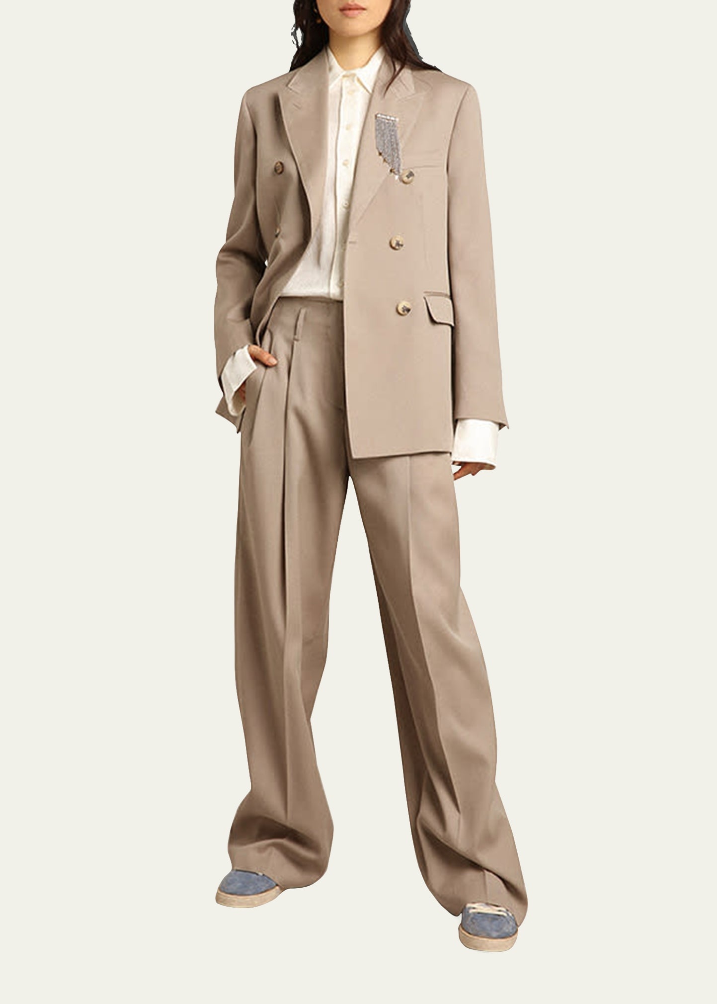 Journey Wool Gabardine Wide-Leg Pants - 2