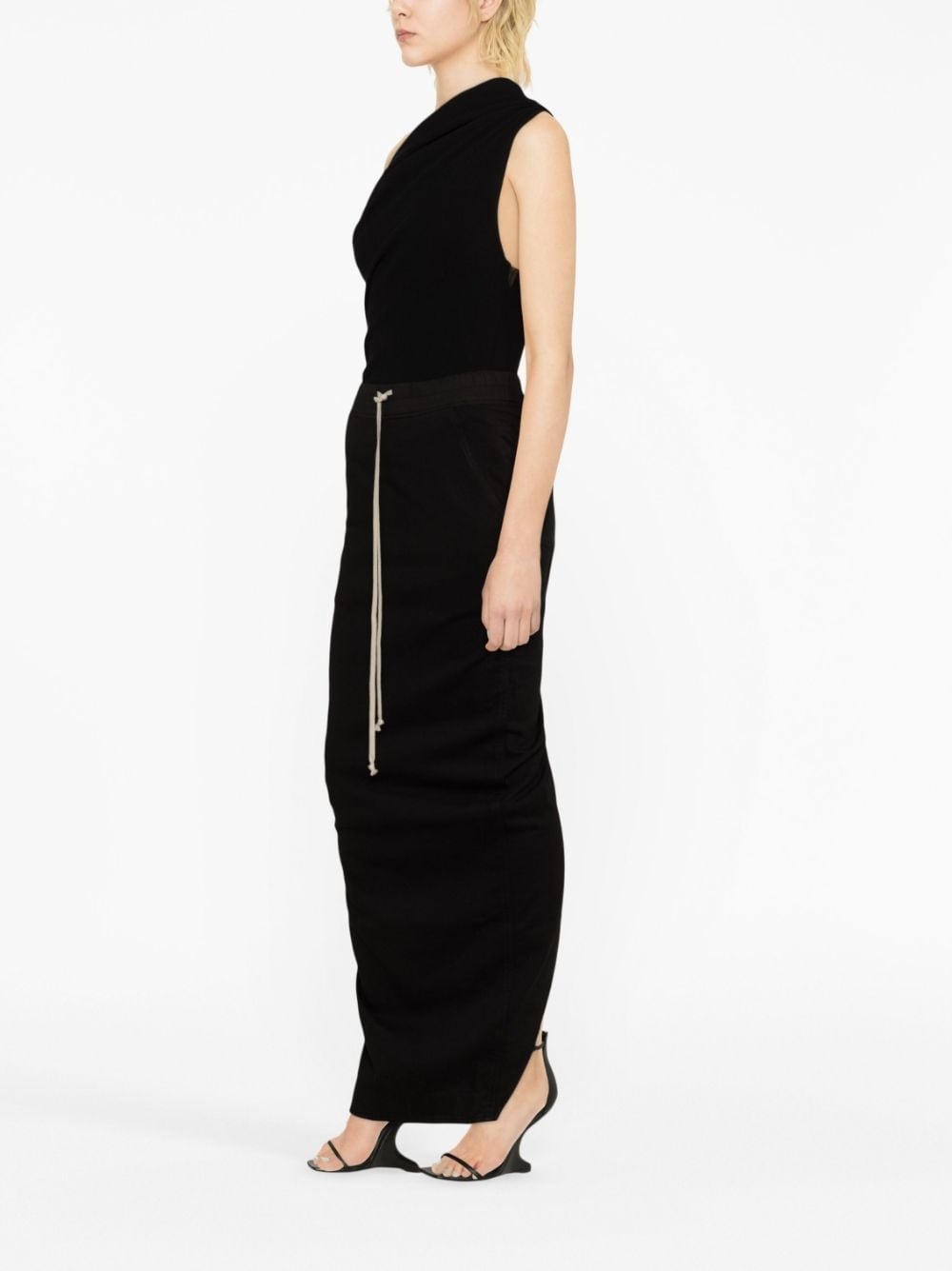 Pillar drawstring-waist maxi skirt - 4
