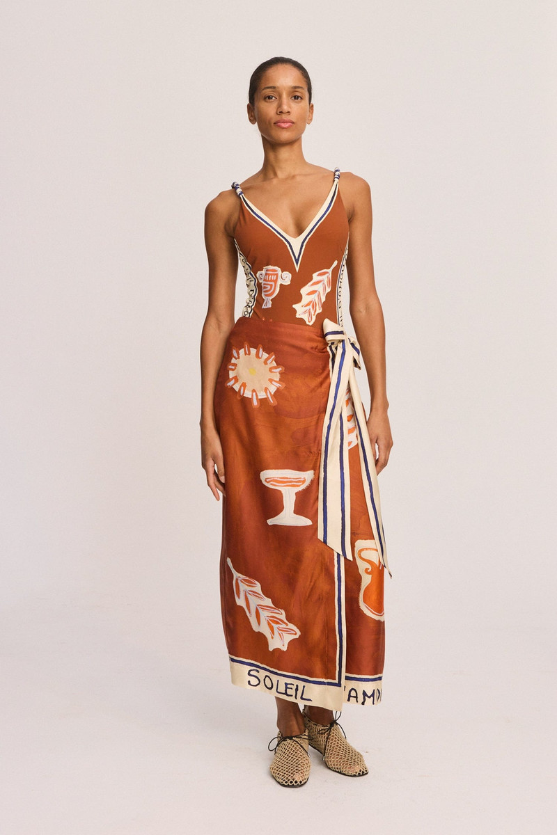 ALÉMAIS Soleil D'Amour Silk Sarong Skirt outlook