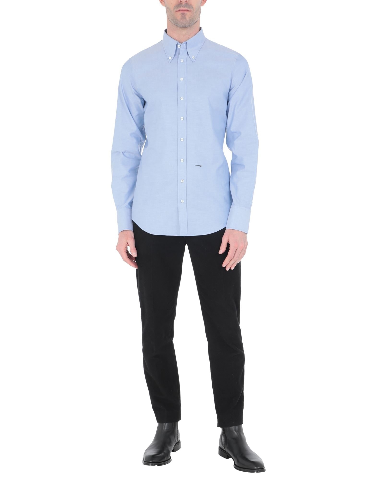 Sky blue Men's Solid Color Shirt - 2