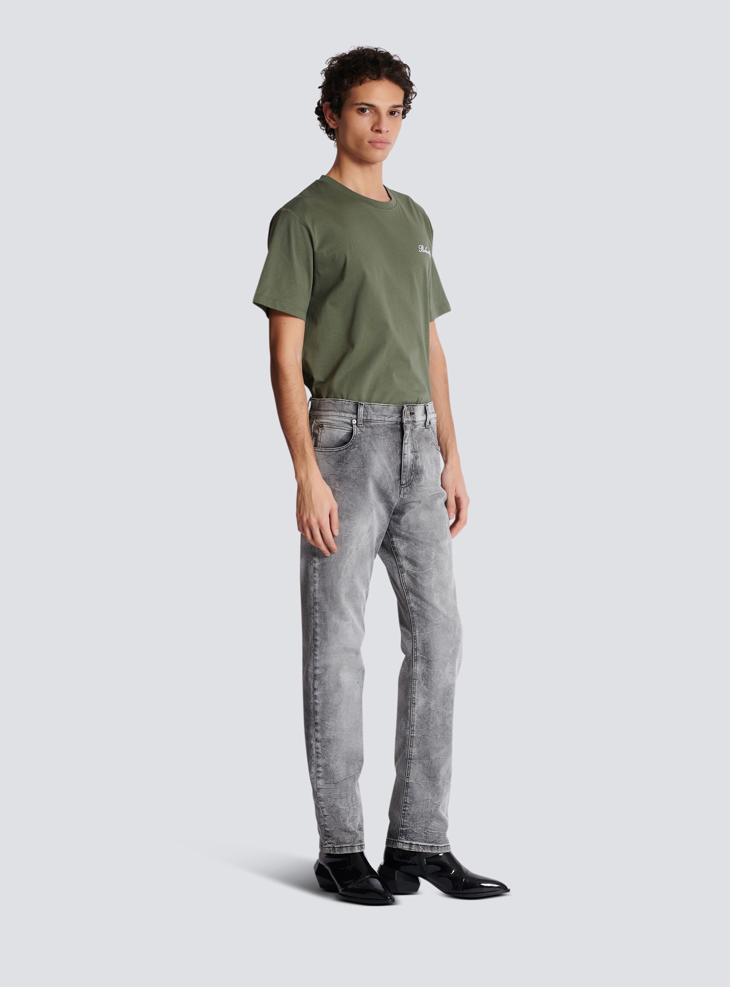 Grey denim regular-fit jeans - 3