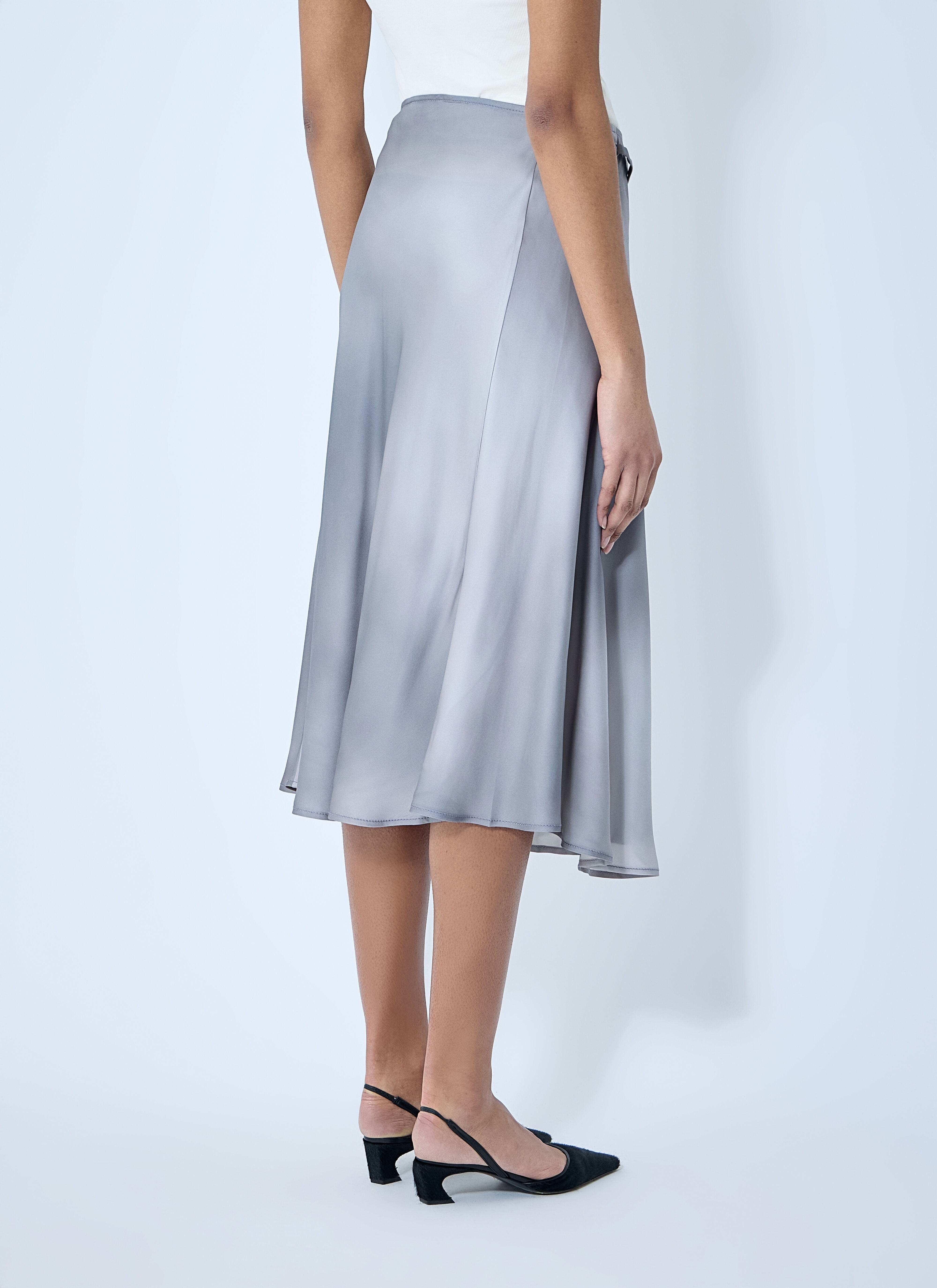 Satin Wrap Skirt - 4
