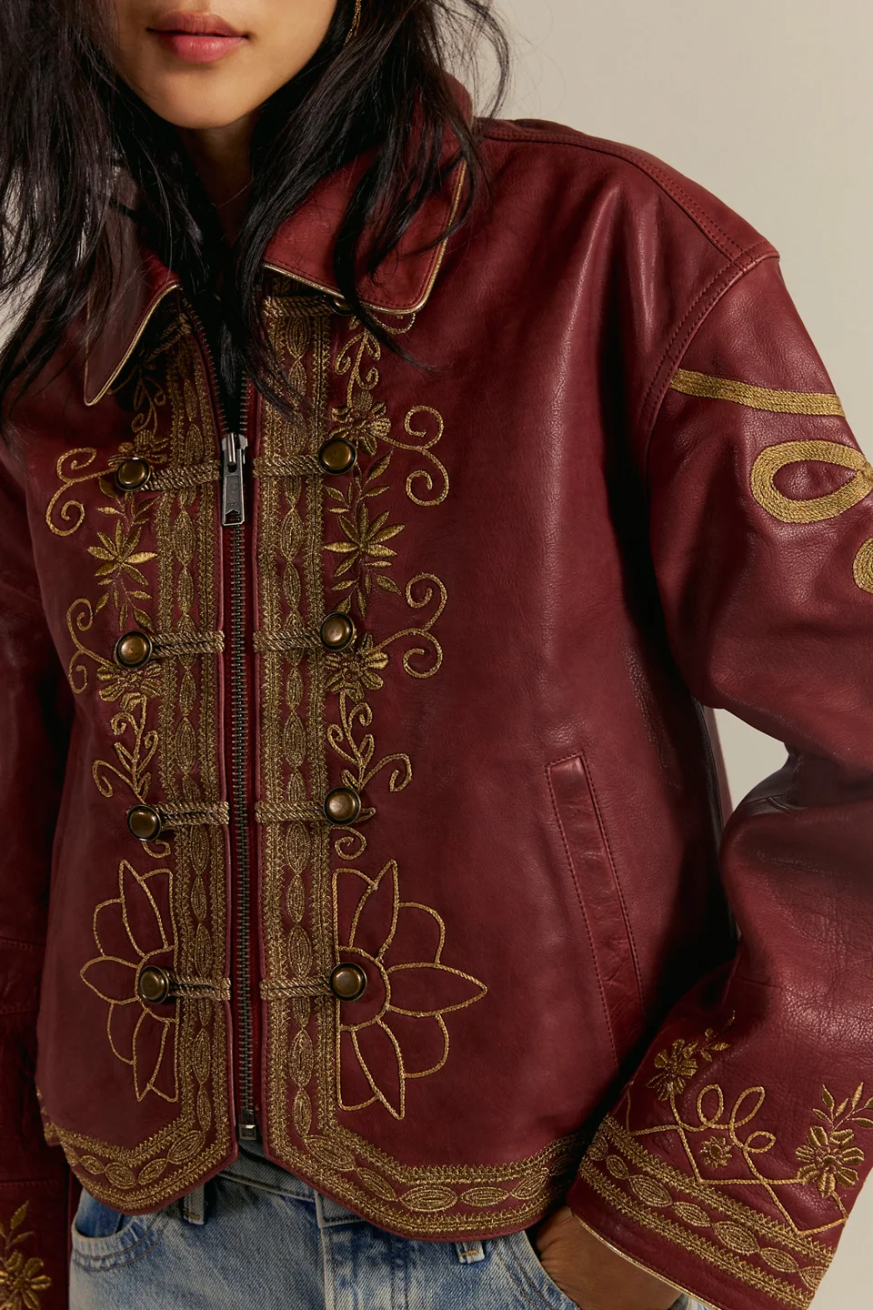 We The Free Lana Leather Band Jacket - 1