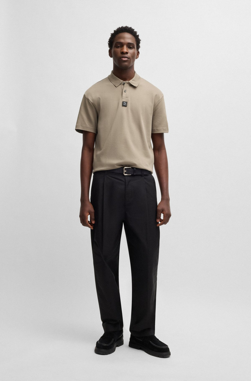 HUGO INTERLOCK-COTTON POLO SHIRT WITH STACKED LOGO outlook