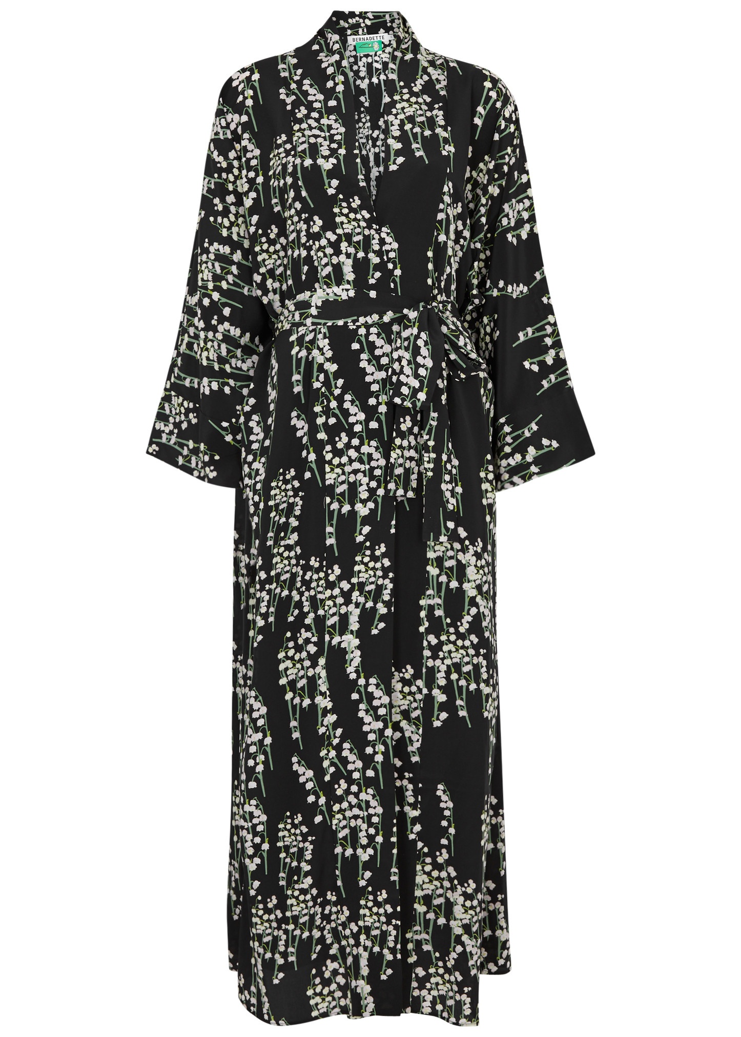 Peignoir floral-print silk wrap dress - 1
