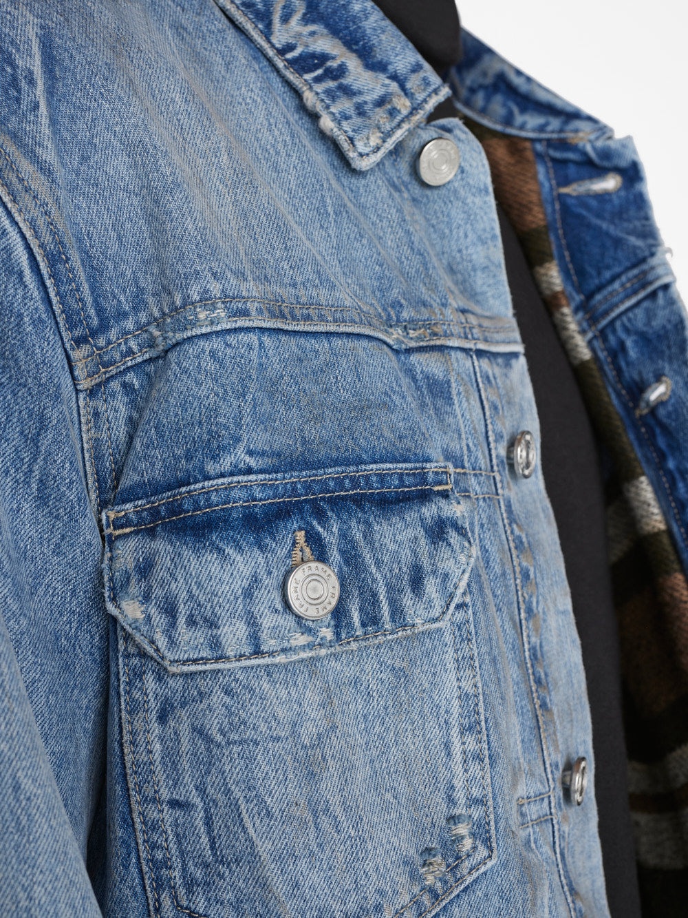Vintage Lined Jacket in Mar Azul Destruct - 5