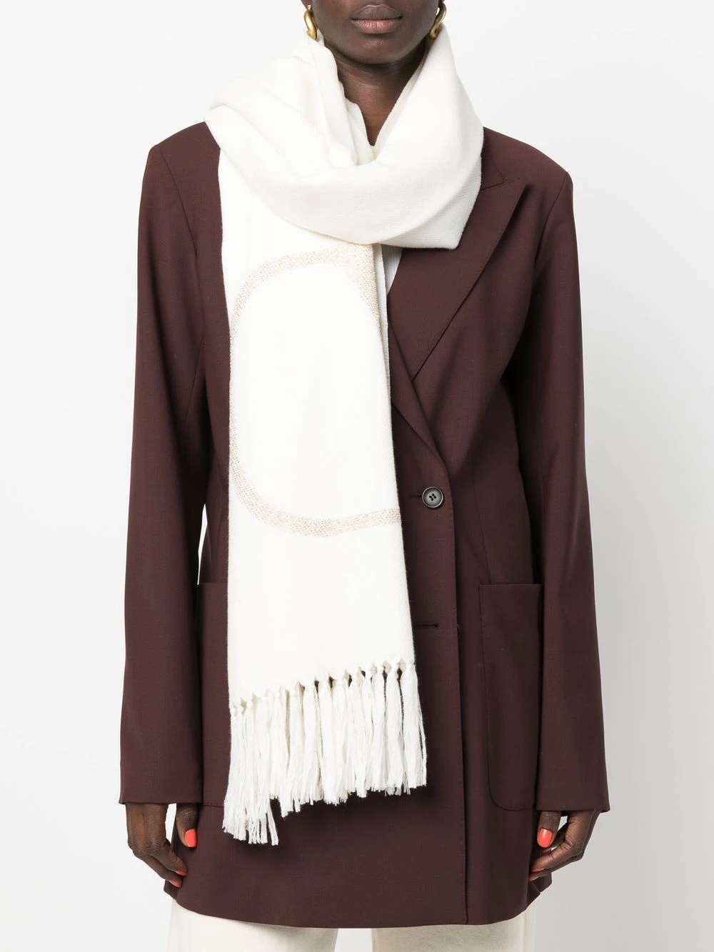 Vlogo fringed scarf - 2