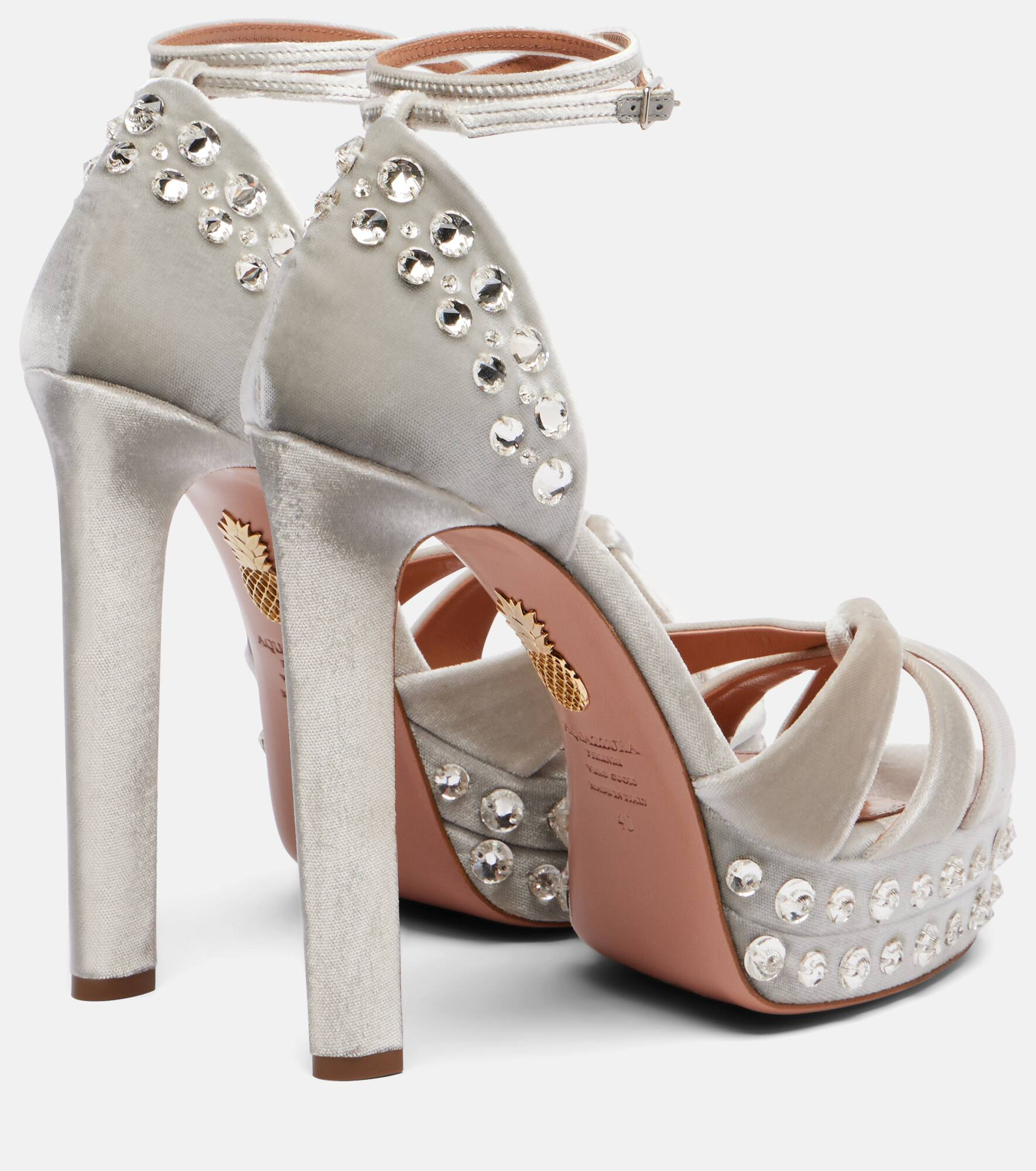 Cosmic Love 130 velvet platform sandals - 2