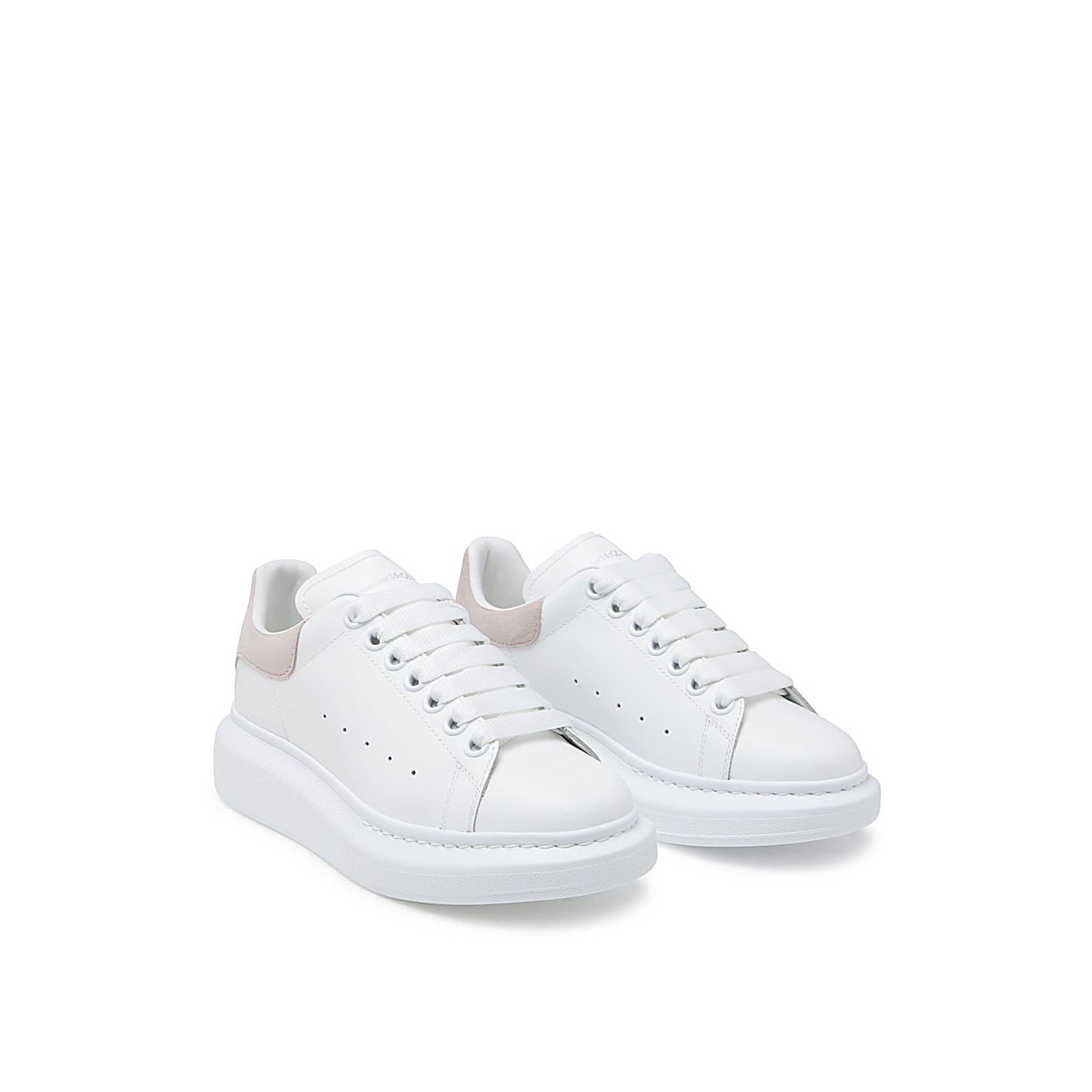 WHITE AND LIGHT PINK LEATHER OVERSIZED SNEAKERS - 3