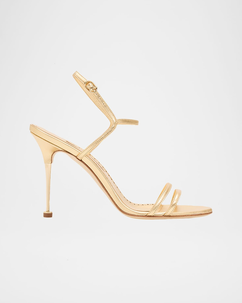 105mm Ciagapla Metallic Leather Sandals 1