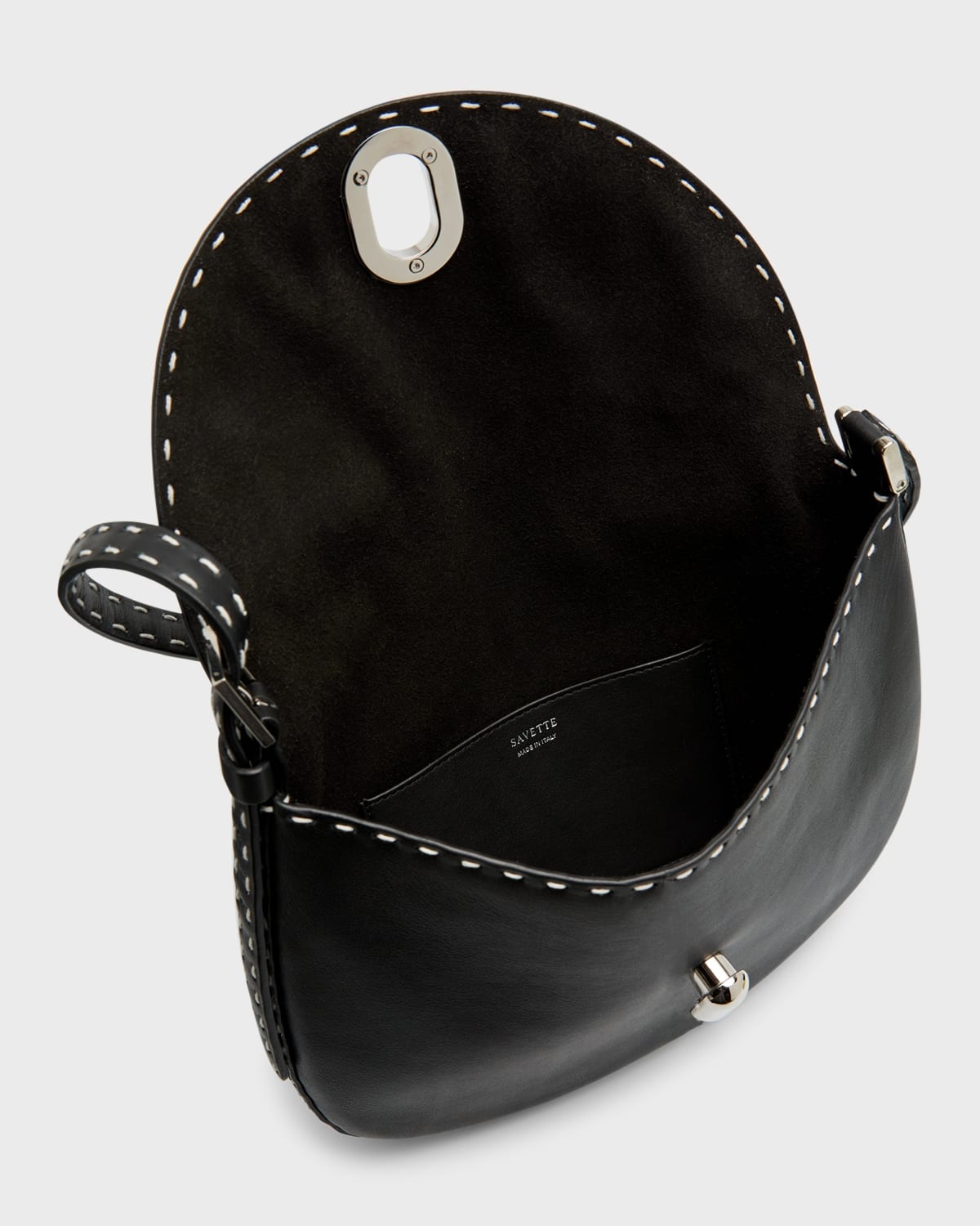 Tondo Small Stitched Leather Hobo Bag - 3