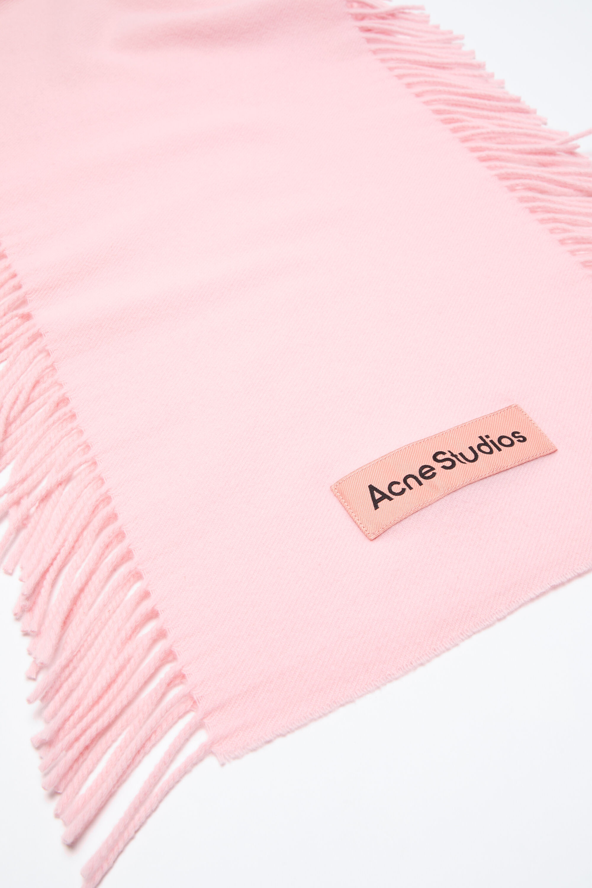Fringe wool scarf - Pink - 2