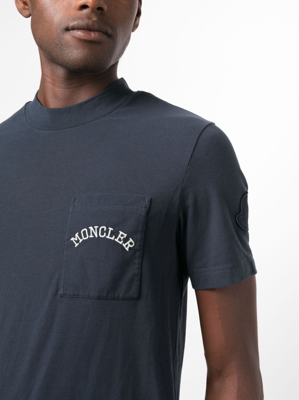 logo-embroidered cotton-blend T-shirt - 5