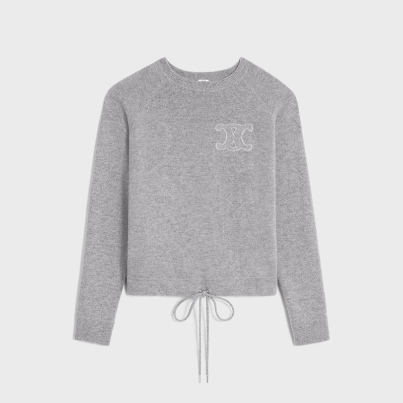 triomphe crew neck sweater in wool and cashmere 1