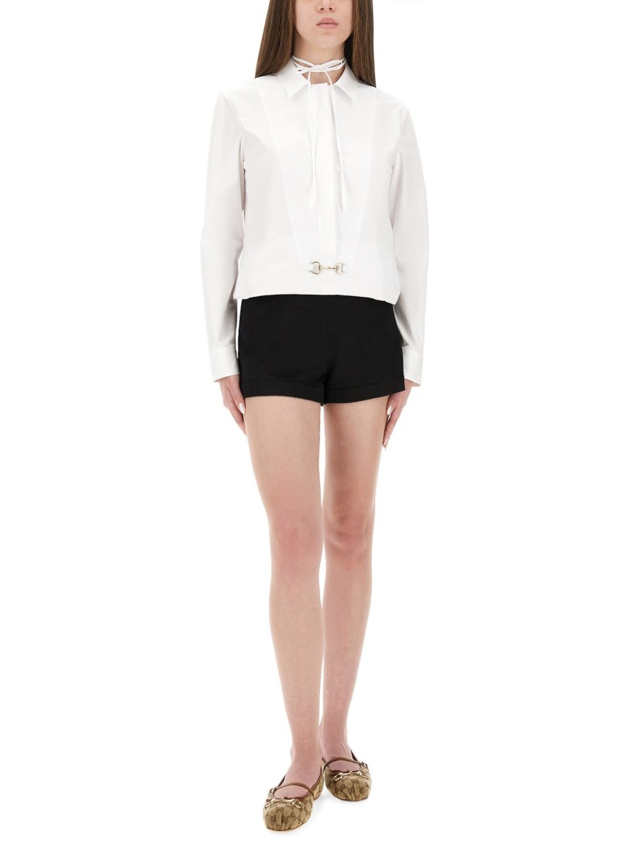 COTTON POPLIN SHIRT WITH CLAMP - 2
