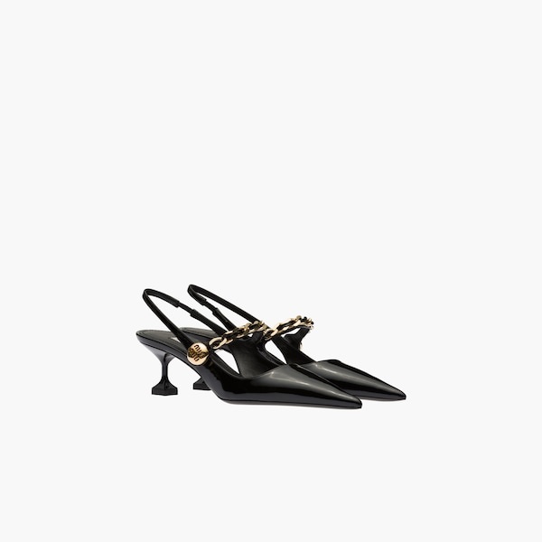 Patent leather slingback pumps - 3