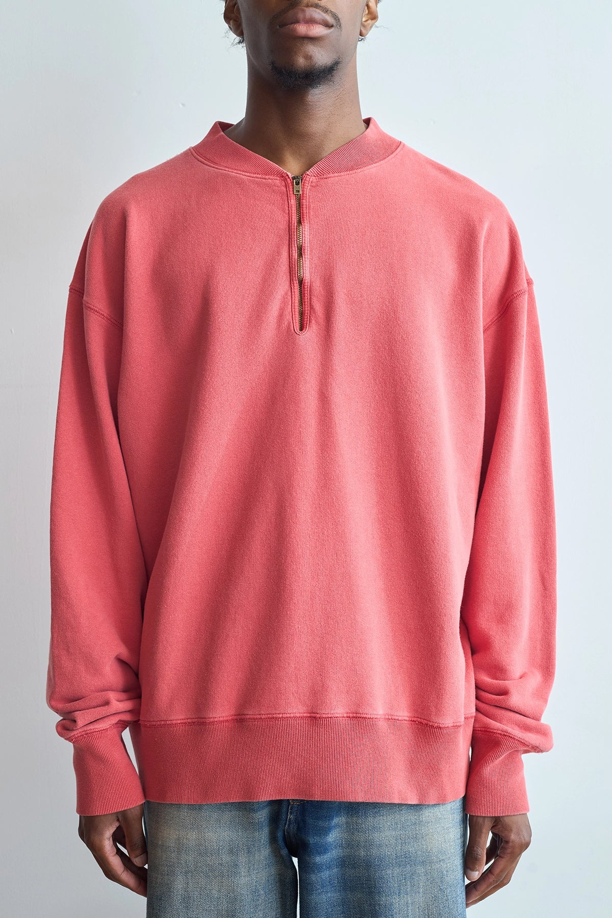 Maison Margiela Half Zip Sweatshirt Vintage Red - 4