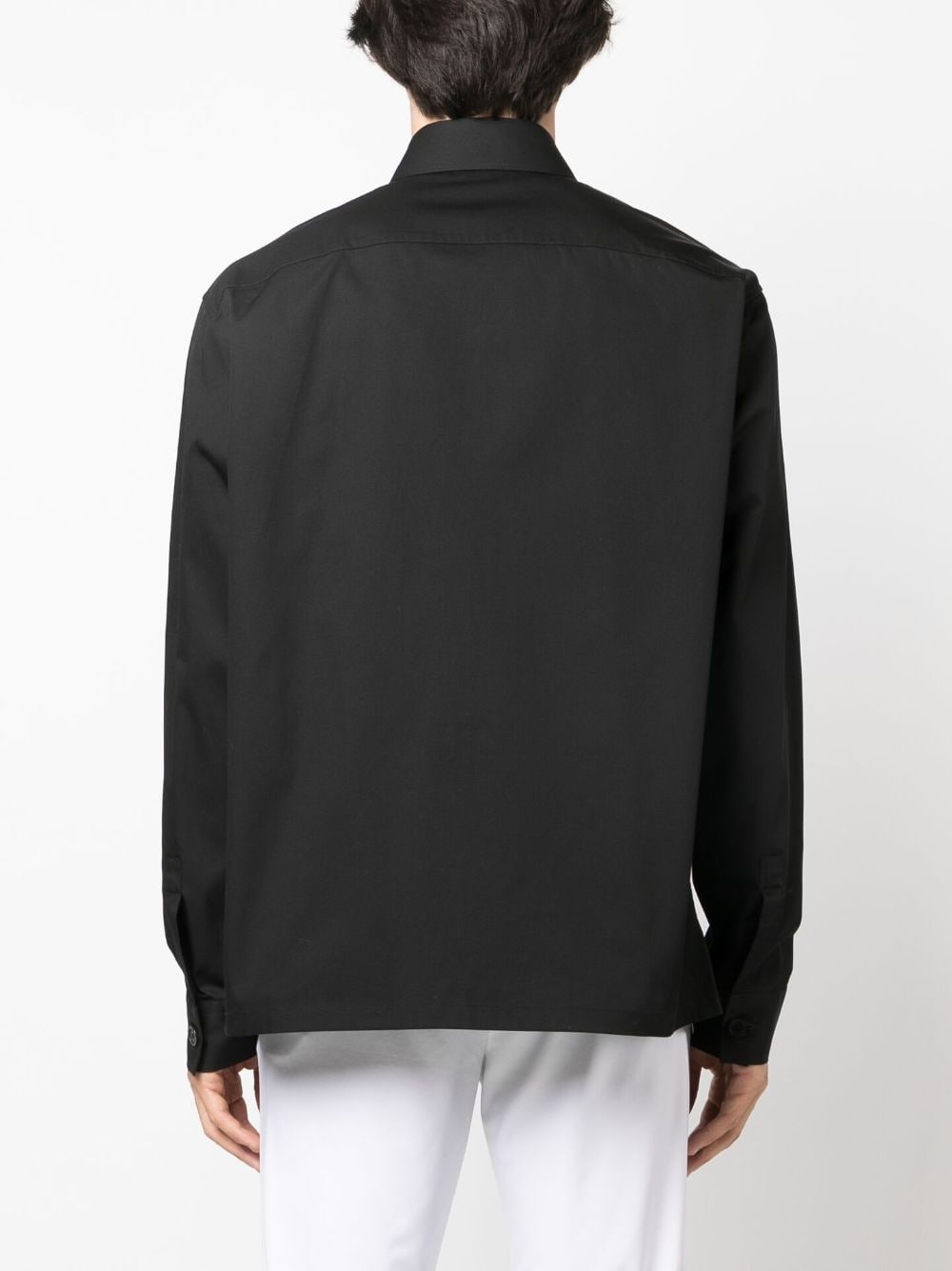 logo-patch cotton shirt - 4