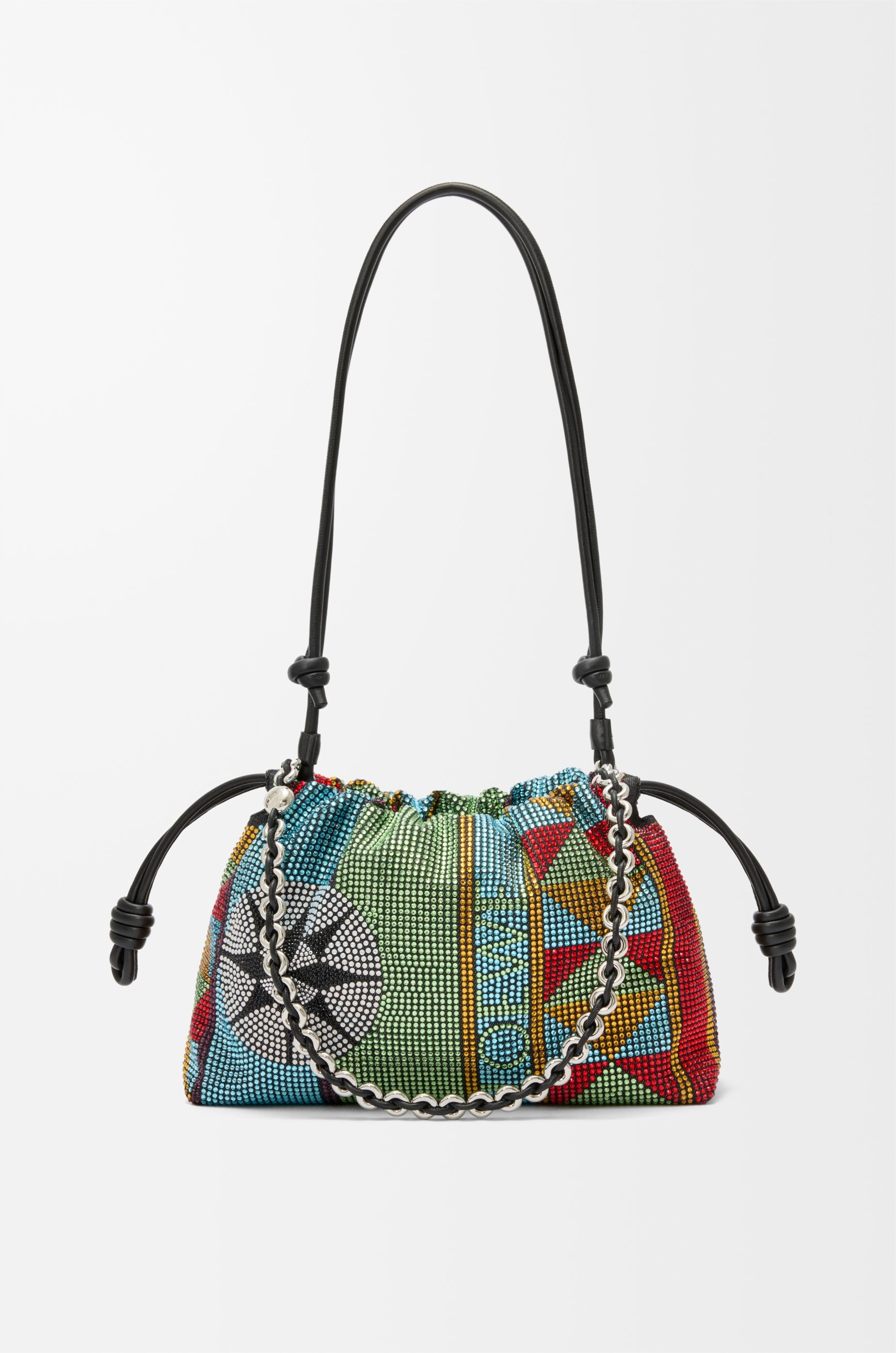 Medium Flamenco purse in embellished denim - 8