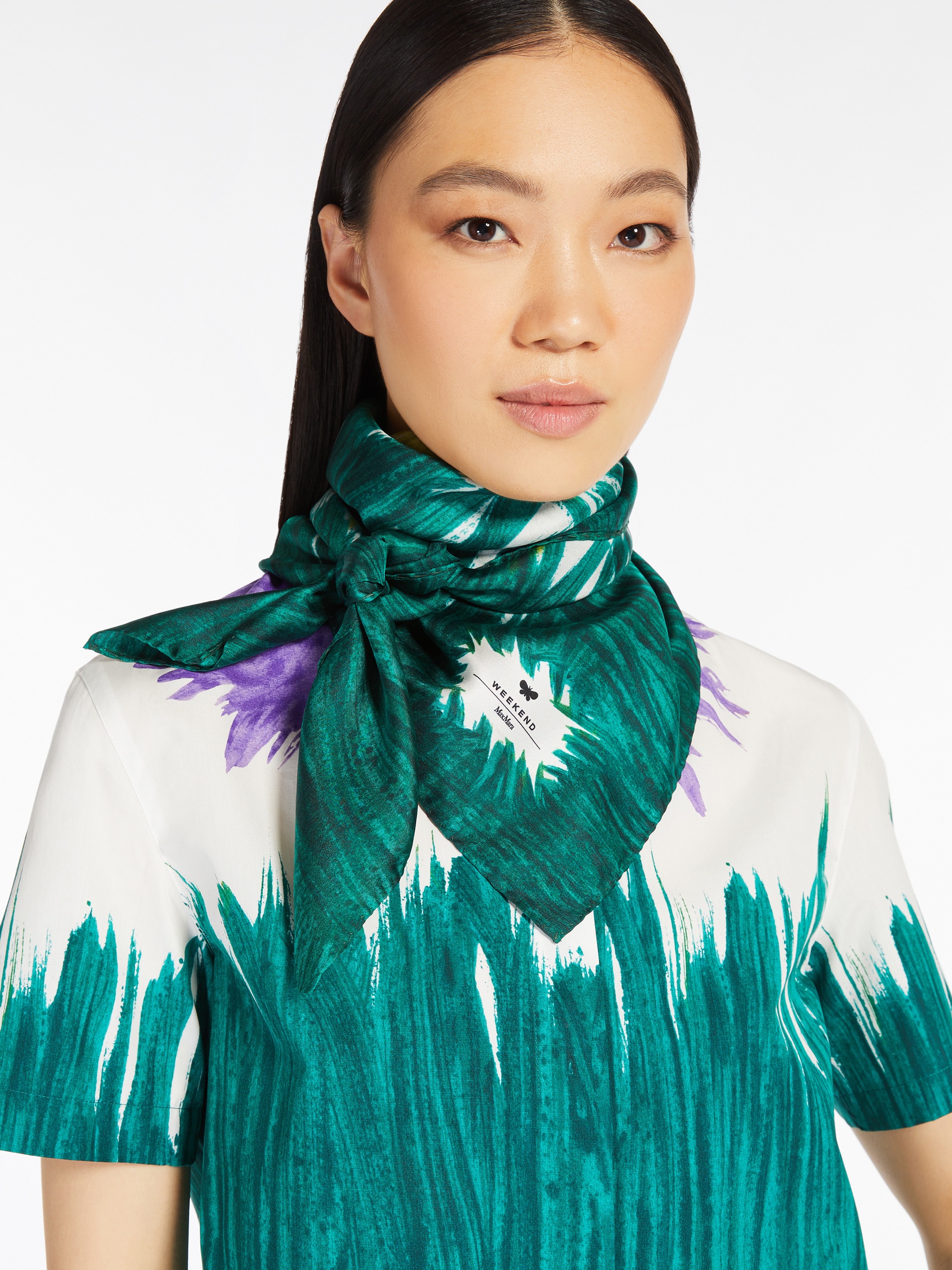 ONESTO3 Printed silk twill foulard - 4