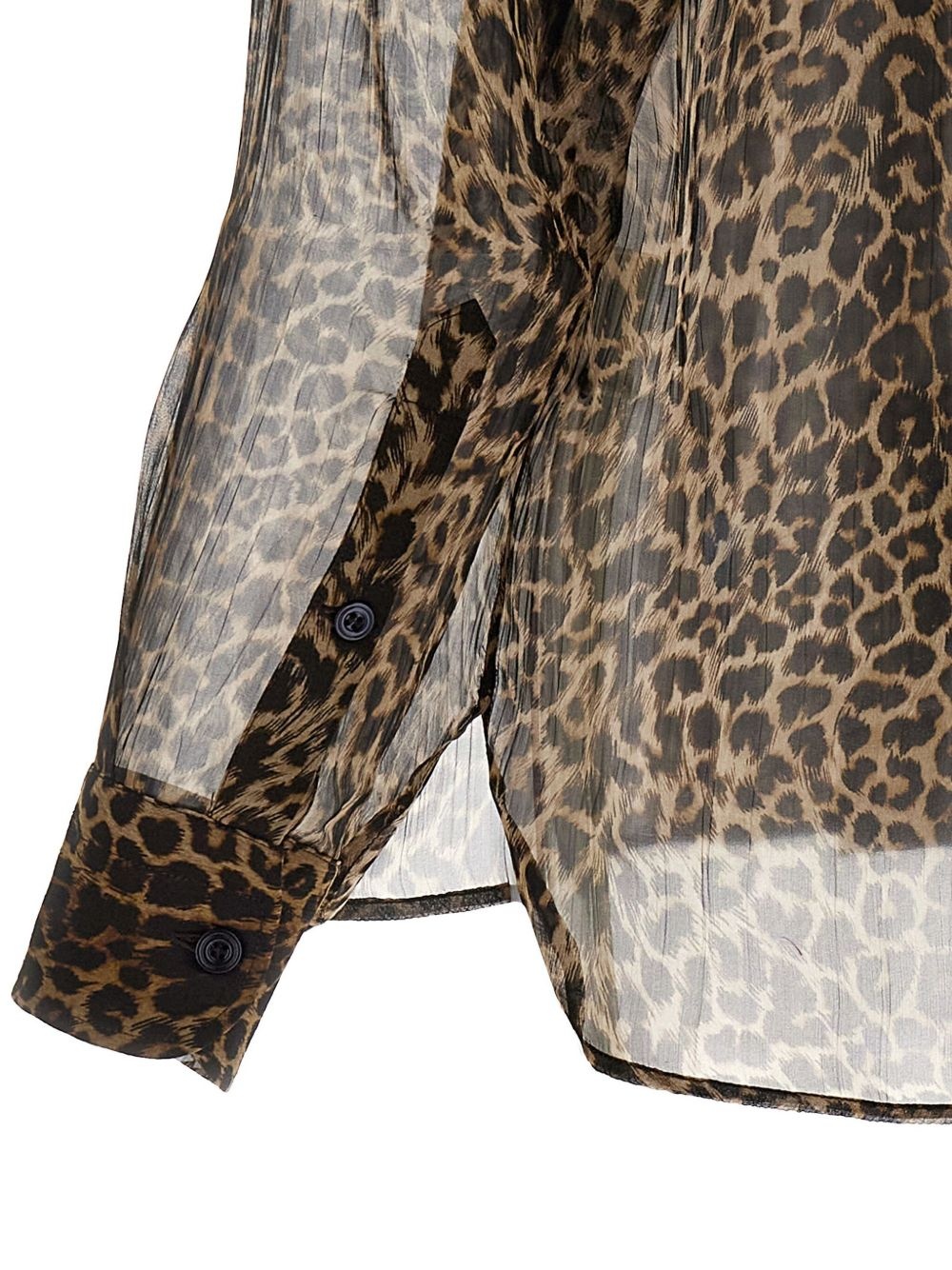 sheer leopard-print shirt - 4
