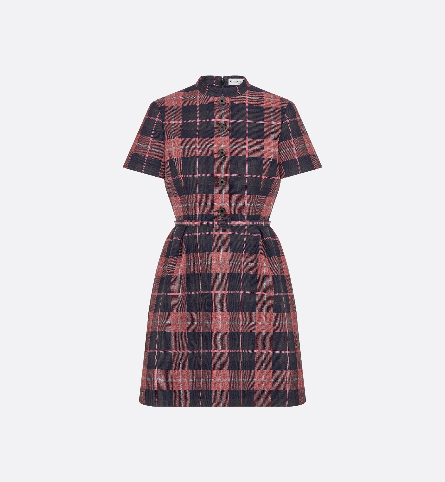 Belted Short Dress - 1