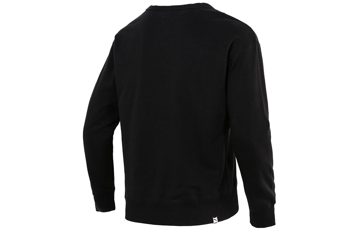 PUMA Pocket Small Label Sports Knit Round Neck Pullover Black 533036-01 - 2