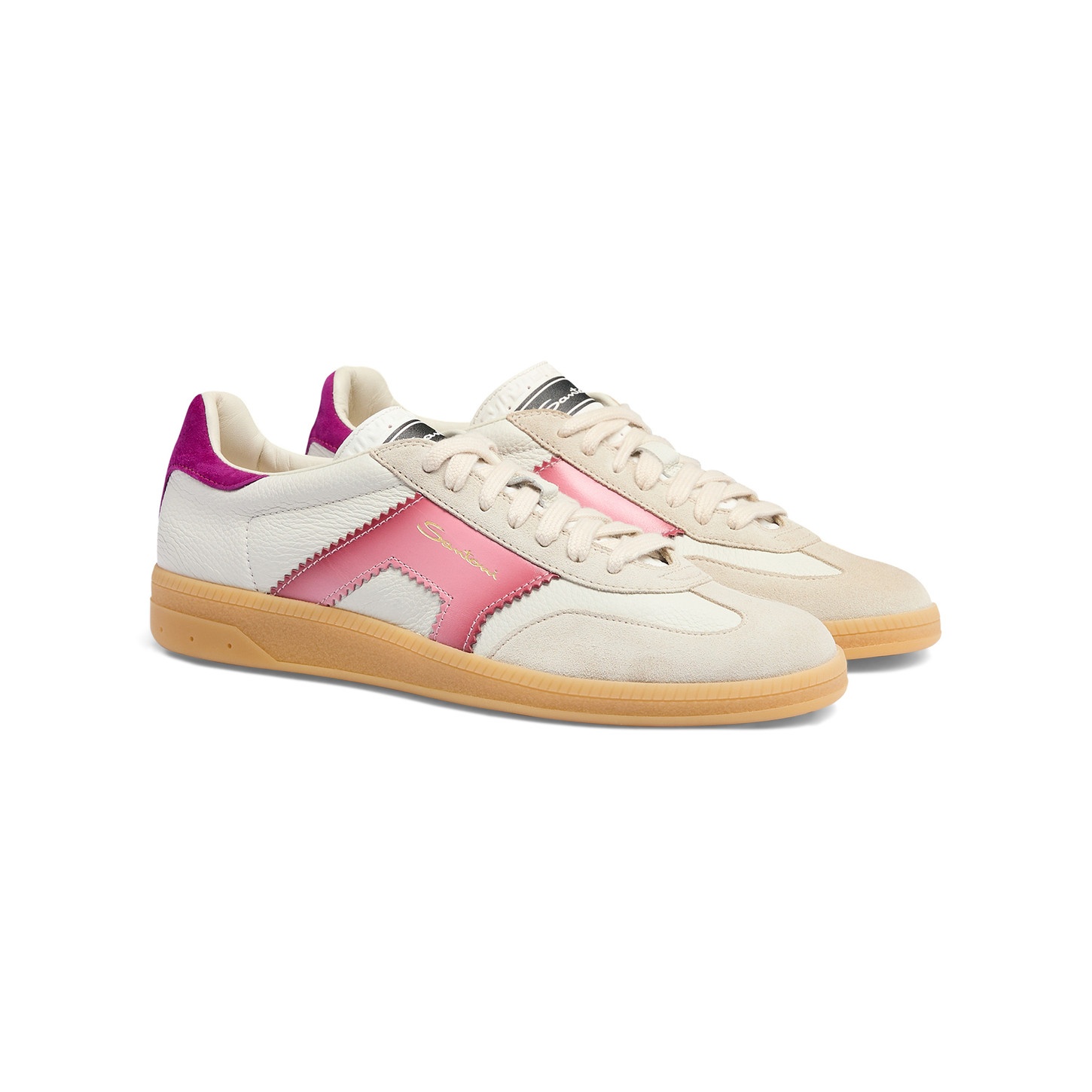 【★完売必至★】Santoni ☆ レザー＆スエードDBS Olyスニーカー Santoni DBS Oly Low-Top Sneakers | Saks Fifth Avenue