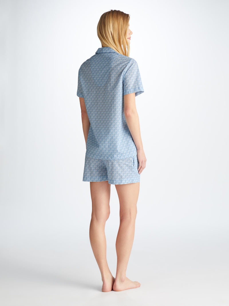 Women's Short Pyjamas Ledbury 72 Cotton Batiste Blue - 4