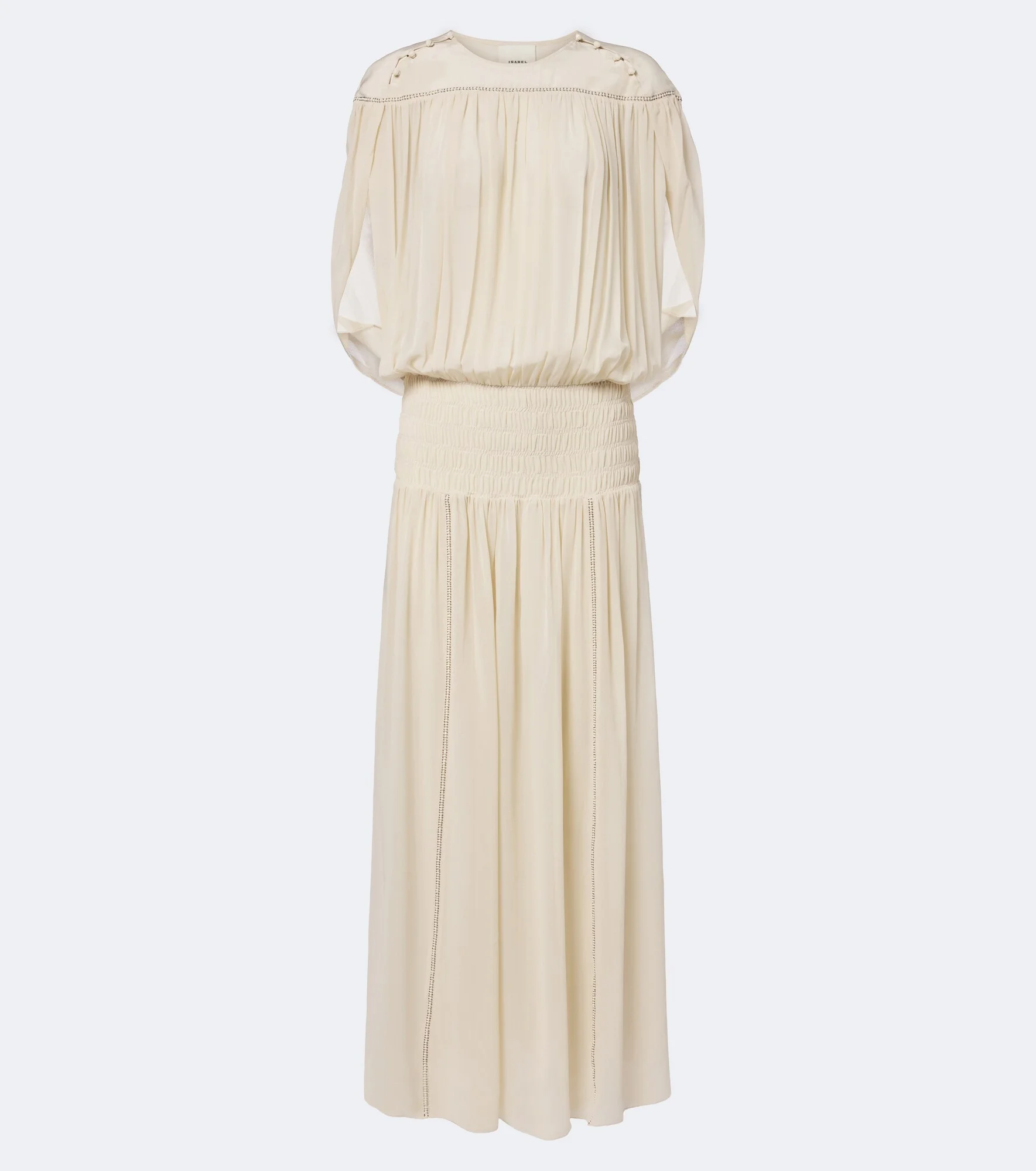 Nesrine beaded shirred silk maxi dress - 1