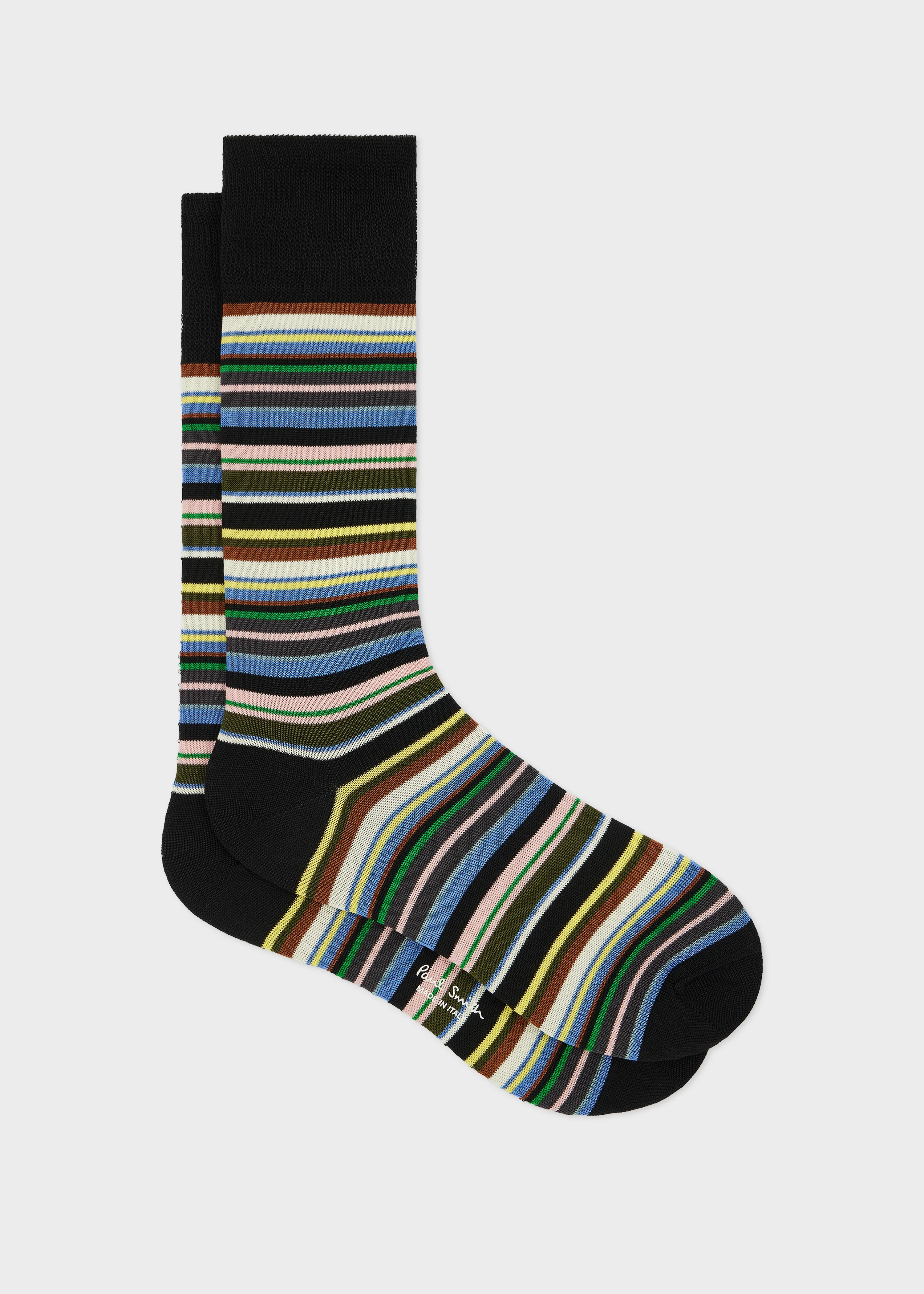 Black Multicolour Stripe Socks - 1