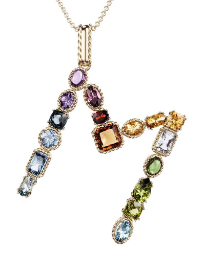 Dolce & Gabbana 18kt yellow gold initial M gemstone necklace outlook