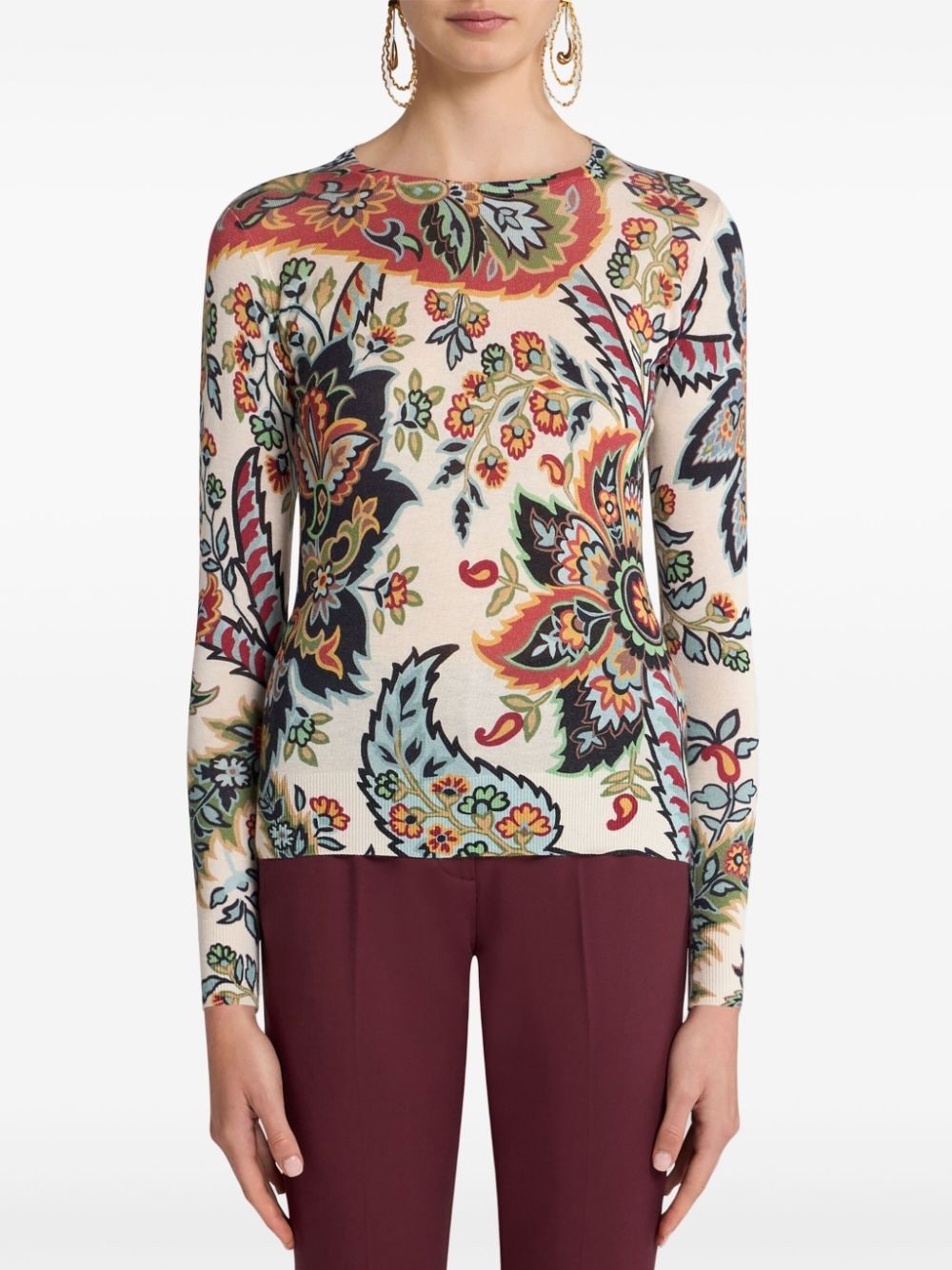 paisley-print knitted top - 2