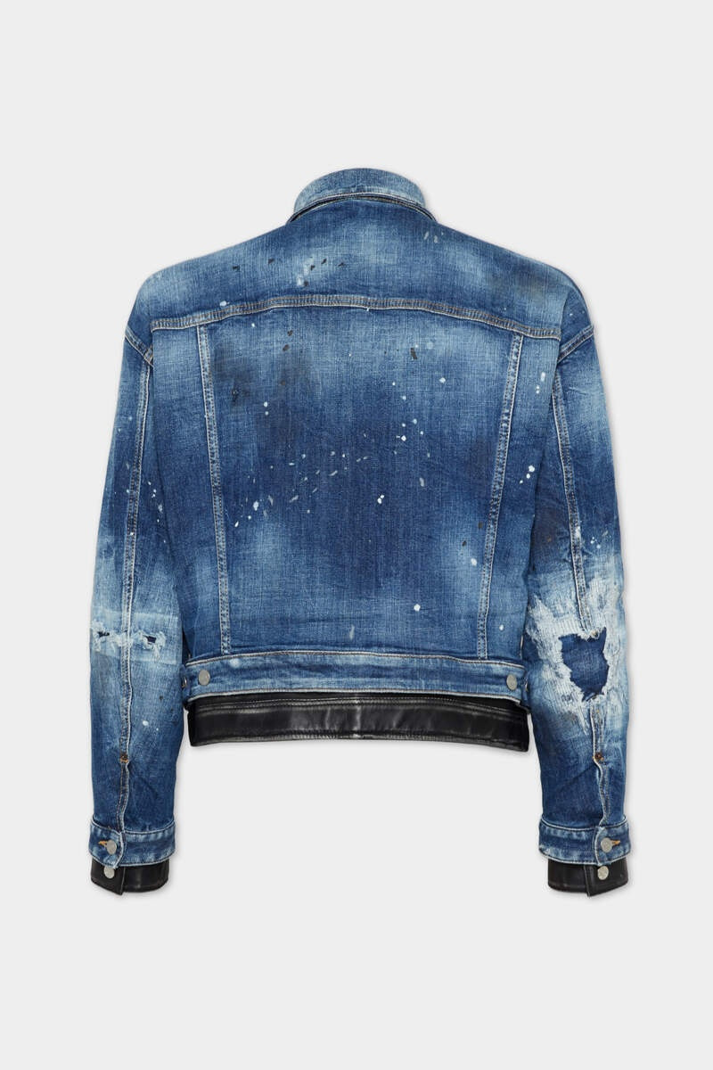 DSQUARED2 MEDIUM RIPPED WASH RIDER DAN JEAN JACKET outlook