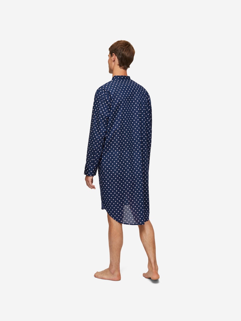 Men's Nightshirt Nelson 93 Cotton Batiste Navy - 4