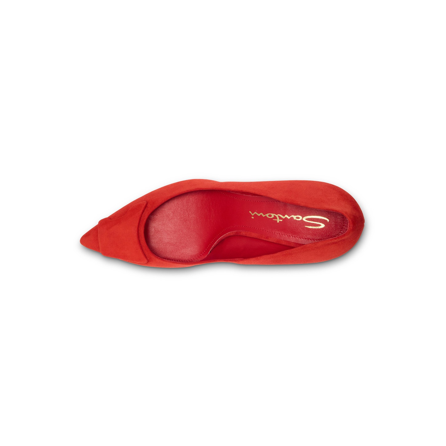 Women's red suede high-heel Santoni Sibille pump - 5