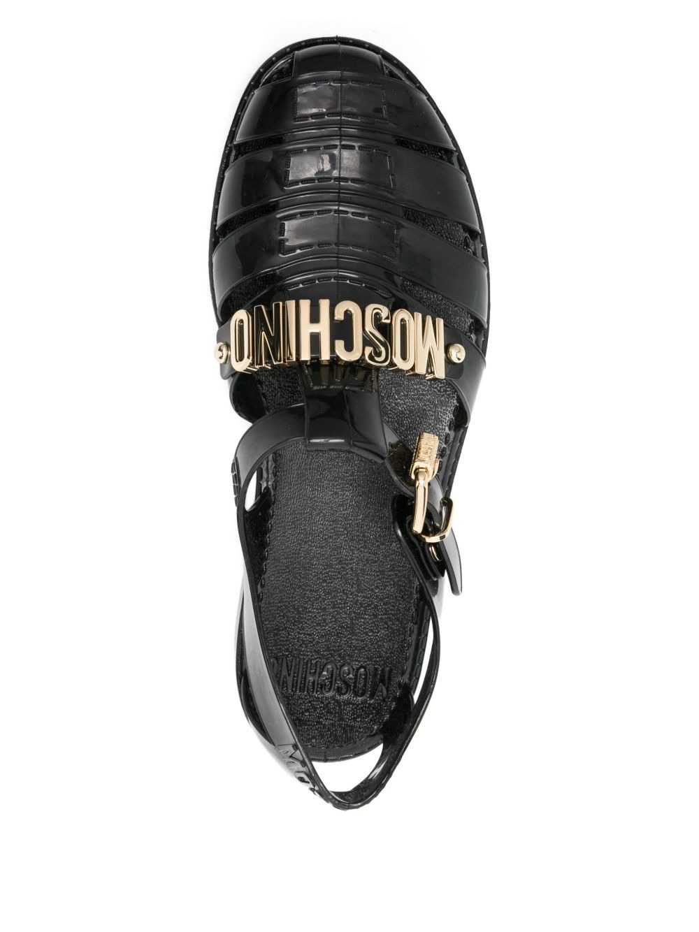 logo-plaque buckle sandals - 4