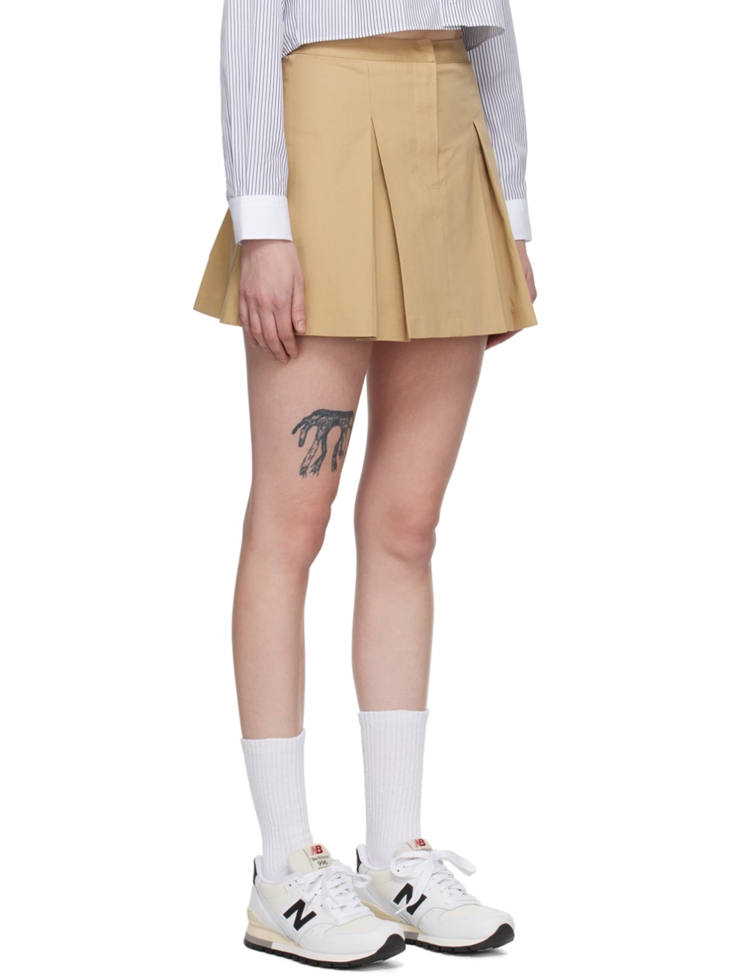 Beige Serif Miniskirt - 2