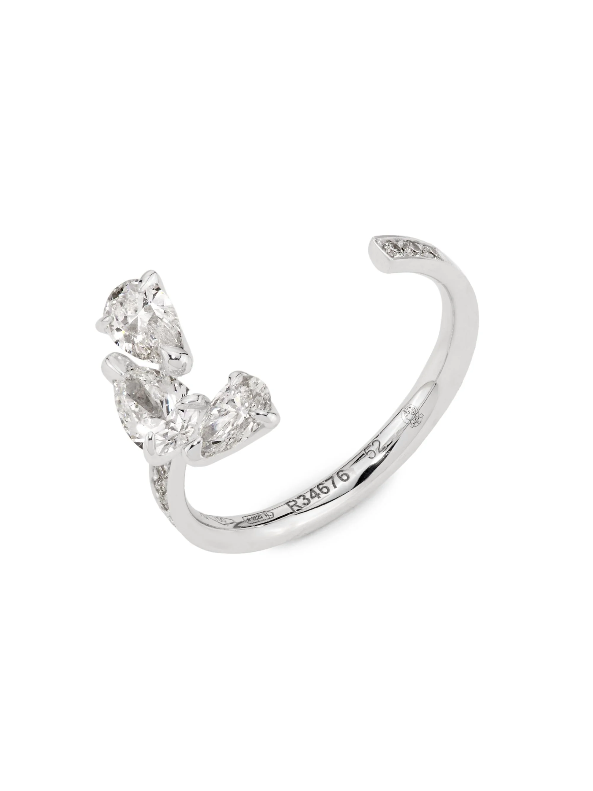 Women's Serti Sur Vide 18K White Gold & 0.82 TCW Diamond Cuff Ring - White Gold - 1