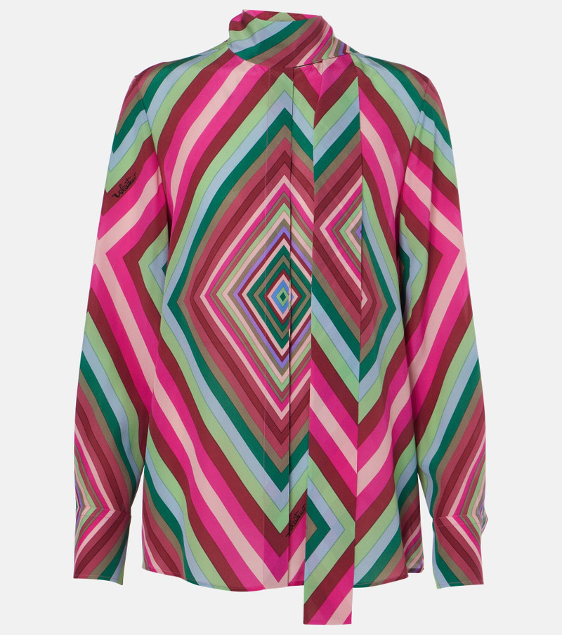 Tie-neck silk crêpe de chine shirt - 1