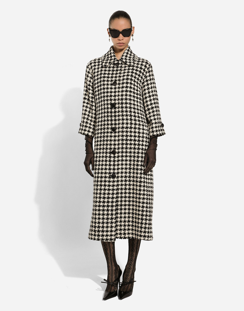 Dolce & Gabbana Single-breasted macro-houndstooth wool coat outlook