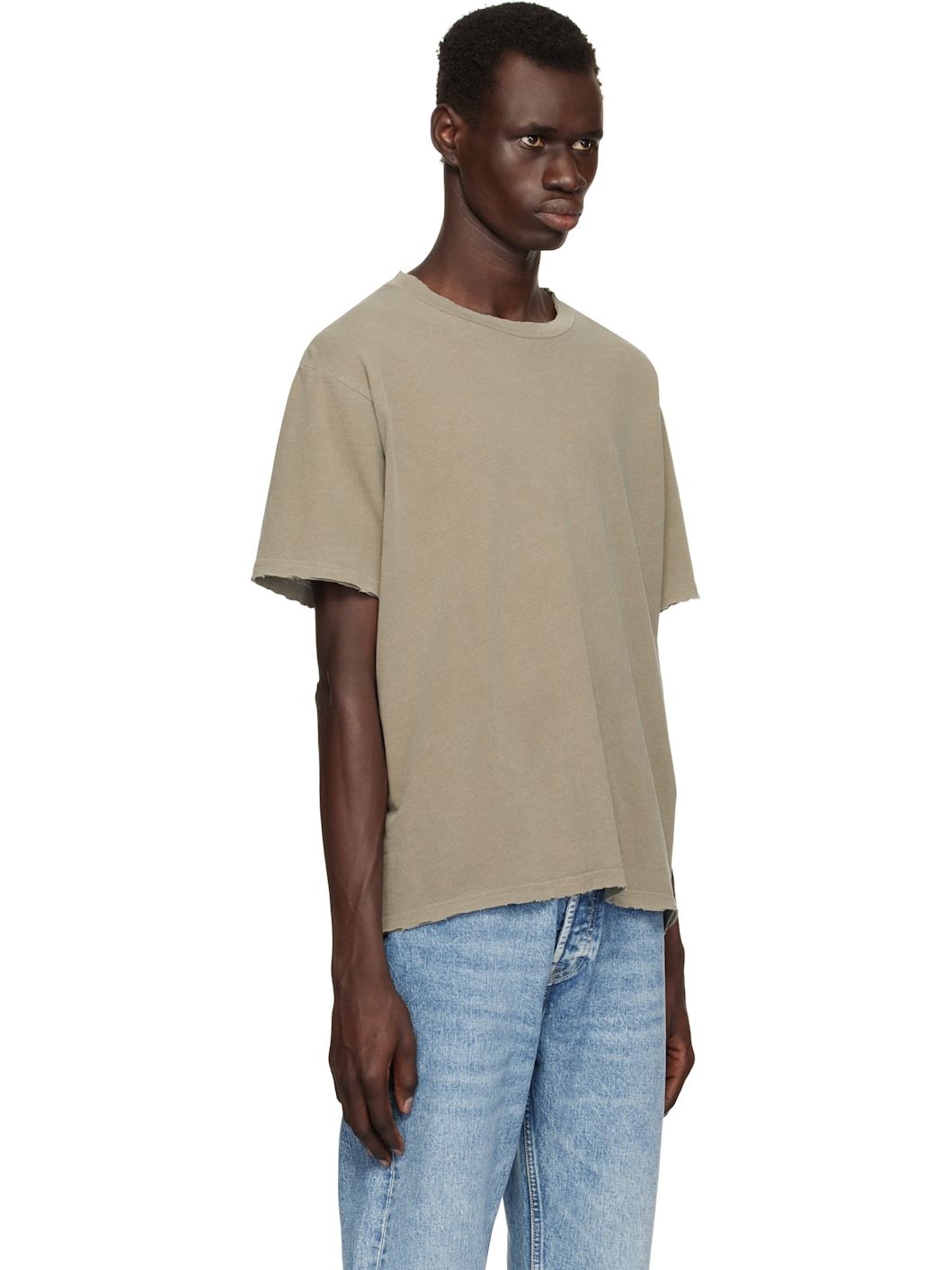 Khaki Folsom Cropped T-shirt - 2