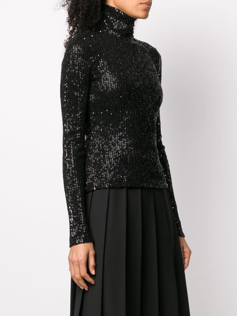 sequinned turtle neck top - 3